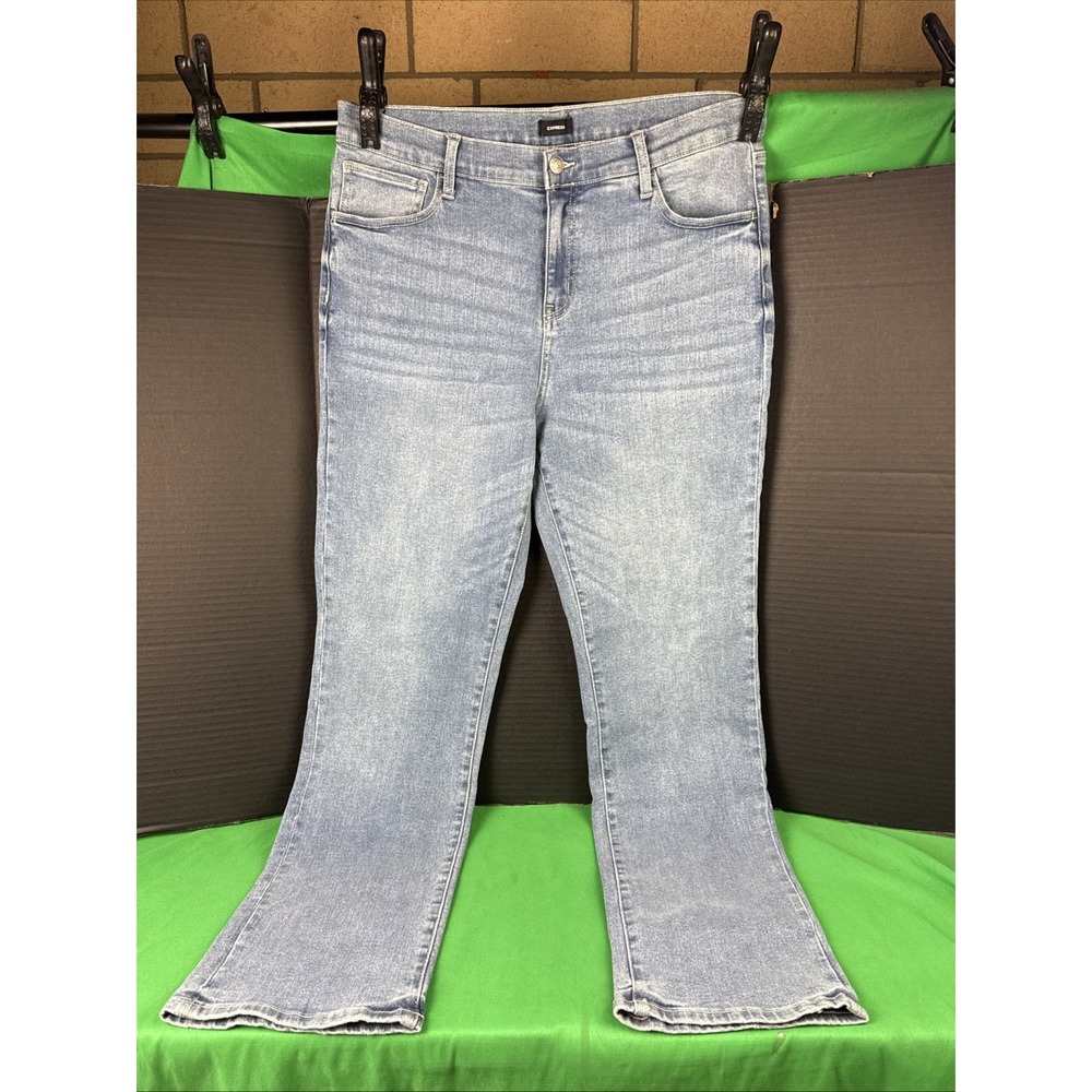 Express Womens Bootcut Jeans Size 16 Light Wash Mid Rise Stretch Denim NWT